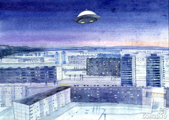 Дисковидный НЛО над Автозаводским районом. Реконструкция